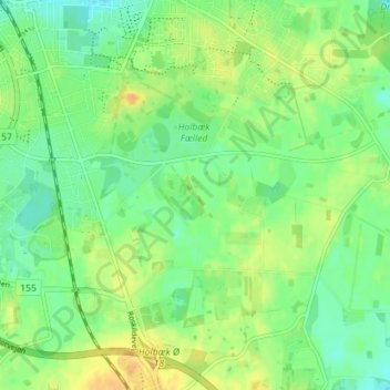 Carte topographique Nyvang, altitude, relief