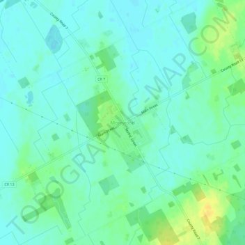 Carte topographique Morewood, altitude, relief
