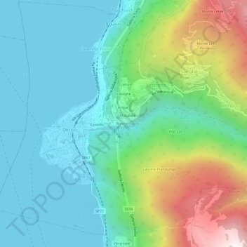 Carte topographique Roncacci, altitude, relief
