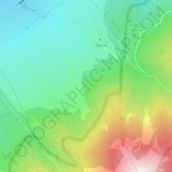 Carte topographique Cerro de la Muerte, altitude, relief