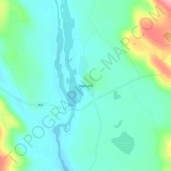 Carte topographique Bäsksele, altitude, relief
