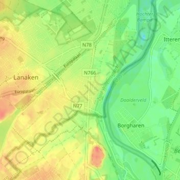 Carte topographique Smeermaas, altitude, relief