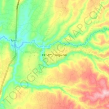 Carte topographique Irgalem, altitude, relief