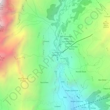 Carte topographique Varvoies, altitude, relief