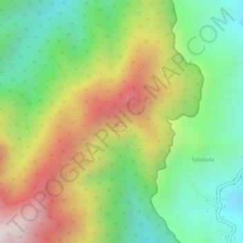 Carte topographique Buntu Kayuangin, altitude, relief