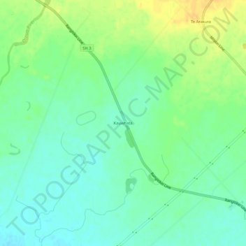 Carte topographique Kauwhata, altitude, relief