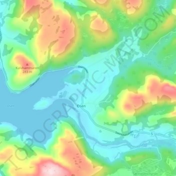 Carte topographique Osen, altitude, relief