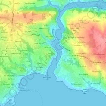 Carte topographique Les Capucins, altitude, relief