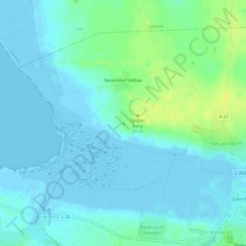 Carte topographique Voßberg, altitude, relief