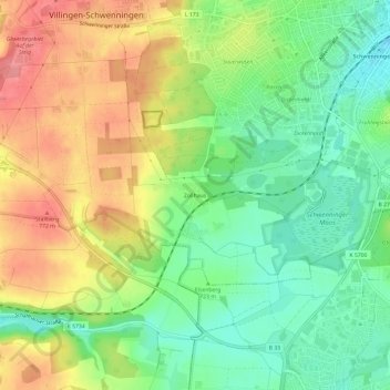 Carte topographique Zollhaus, altitude, relief