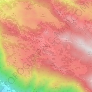 Carte topographique Campaegli, altitude, relief