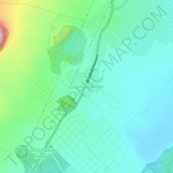 Carte topographique Loum-Chantier, altitude, relief