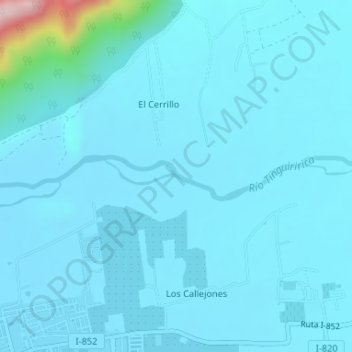 Carte topographique Valle de Colchagua, altitude, relief