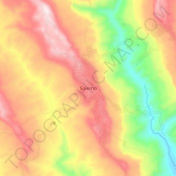 Carte topographique Solemo, altitude, relief
