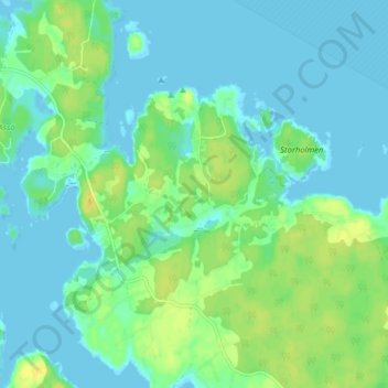 Carte topographique Salnö, altitude, relief