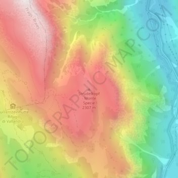 Carte topographique Monte Specie, altitude, relief