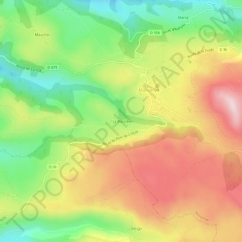Carte topographique La Bastide, altitude, relief