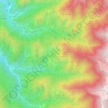 Carte topographique Béasse, altitude, relief
