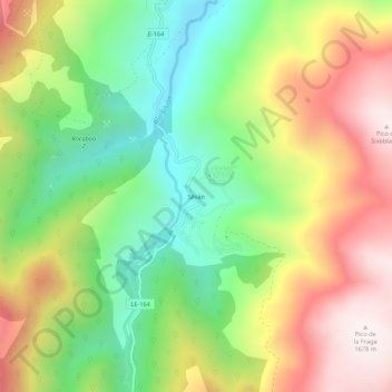 Carte topographique Silván, altitude, relief