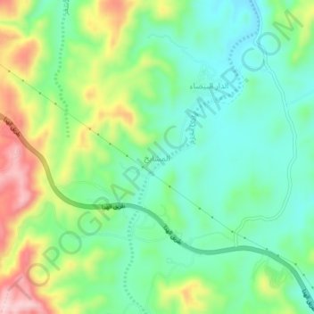 Carte topographique Al Mashayikh, altitude, relief