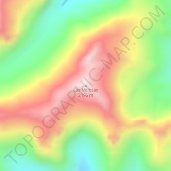 Carte topographique Las Melosas, altitude, relief