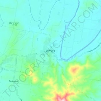 Carte topographique Lowood, altitude, relief