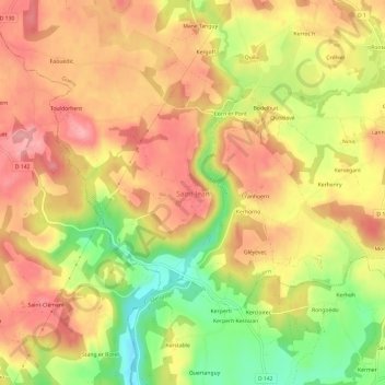 Carte topographique Saint-Jean, altitude, relief
