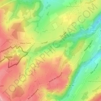 Carte topographique Fond du Vivier, altitude, relief