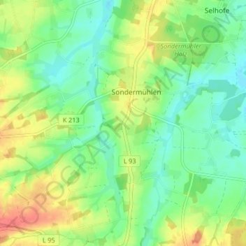 Carte topographique Eickholt, altitude, relief