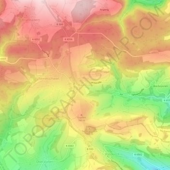 Carte topographique Bannholz, altitude, relief