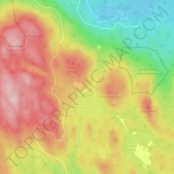 Carte topographique Sälsriset, altitude, relief