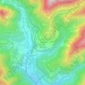 Carte topographique Serre, altitude, relief