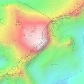 Carte topographique Pan de Azucar, altitude, relief
