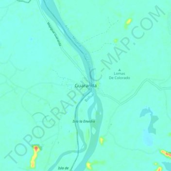 Carte topographique Guaranda, altitude, relief