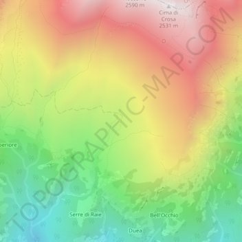 Carte topographique Meire Cassart, altitude, relief