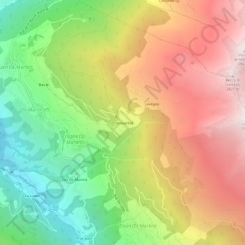 Carte topographique Pravouarbot, altitude, relief
