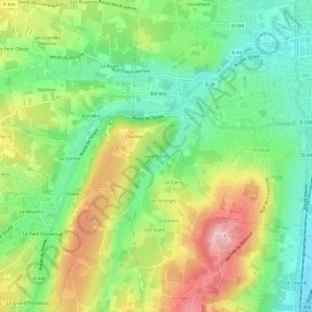 Carte topographique Saint-Fonds, altitude, relief