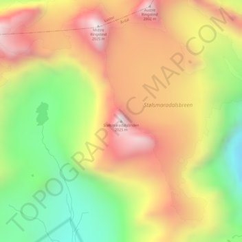 Carte topographique Stølsmaradalstinden, altitude, relief