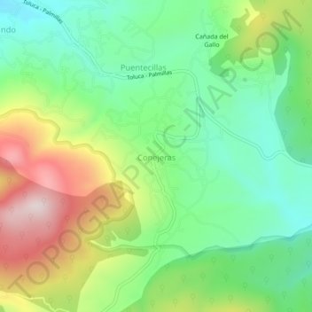 Carte topographique Conejeras, altitude, relief