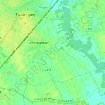 Carte topographique Stöttinghausen, altitude, relief