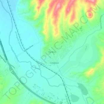 Carte topographique Rio Rico, altitude, relief