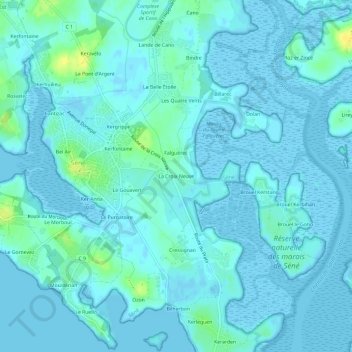 Carte topographique La Croix Neuve, altitude, relief