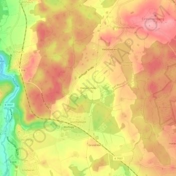 Carte topographique Dietrichsholz, altitude, relief