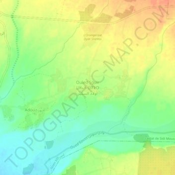 Carte topographique Ouled Sguir, altitude, relief