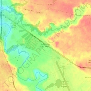 Carte topographique Condominio Los Castaños, altitude, relief