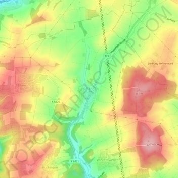 Carte topographique Welmlingen, altitude, relief
