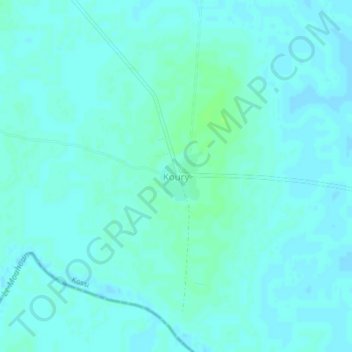 Carte topographique Koury, altitude, relief