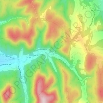 Carte topographique Espenel, altitude, relief