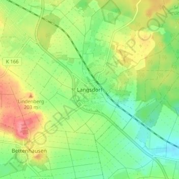 Carte topographique Langsdorf, altitude, relief