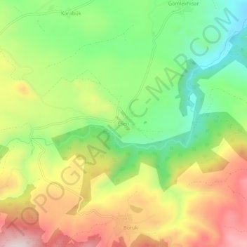 Carte topographique Esen, altitude, relief